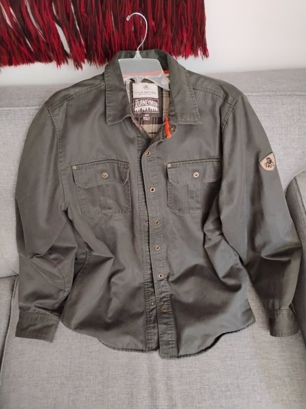 Legendary Whitetails Men's Journeyman Flannel Lined Shirt Jacket Size M Gray